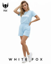 ست تیشرت و شلوارک زنانه Wellness رنگ آبی آسمانی