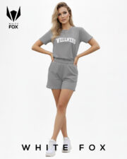 ست تیشرت و شلوارک زنانه Wellness رنگ خاکستری